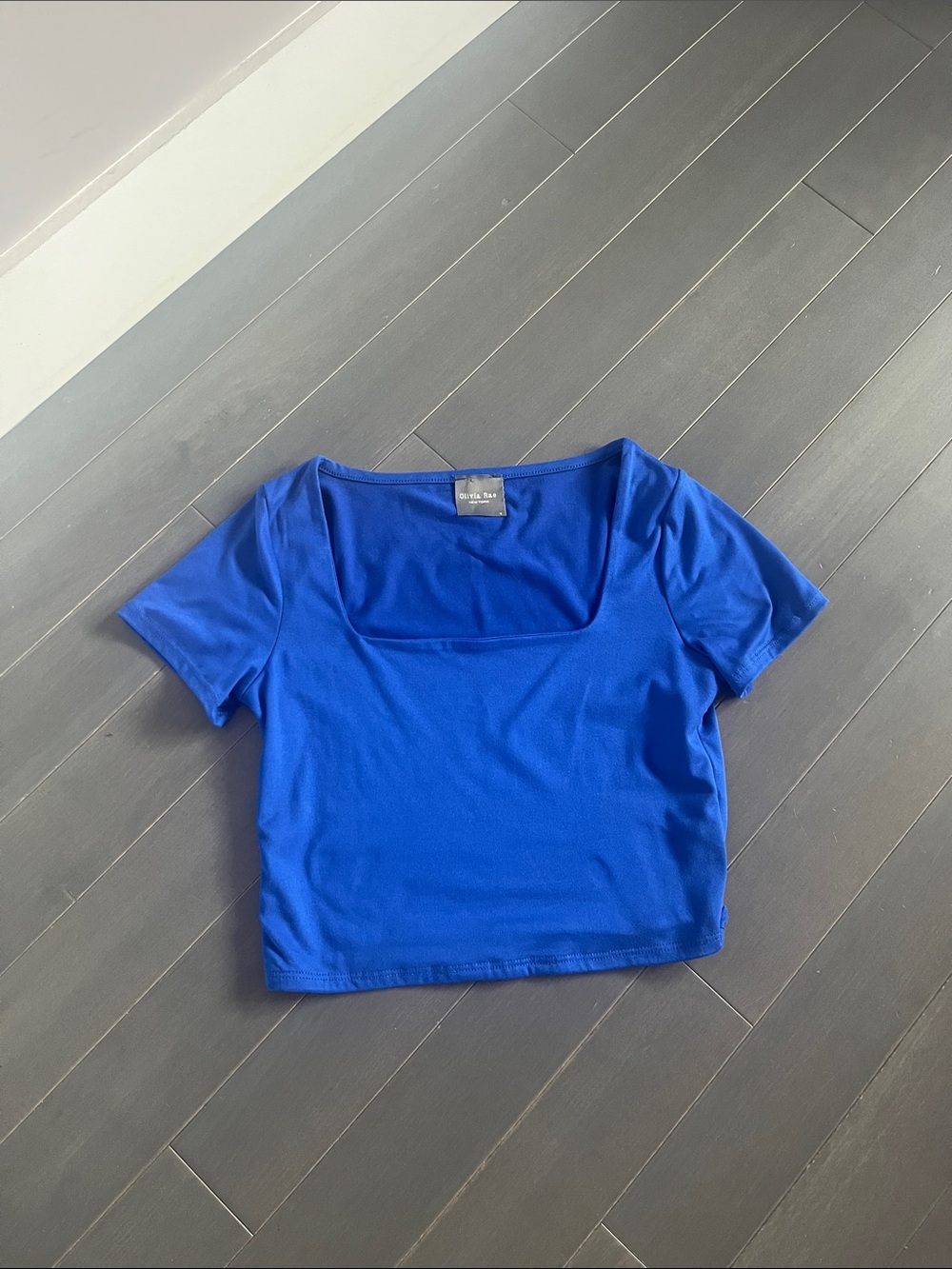 Royal Blue Square Neck Crop Top